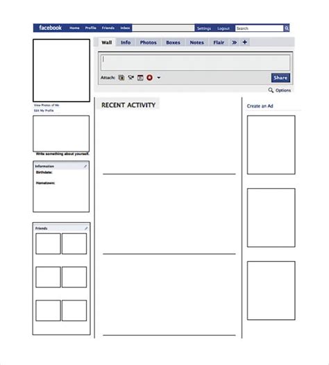 Blank Facebook Template - 13+ Free Word, PPT & PSD Documents Download