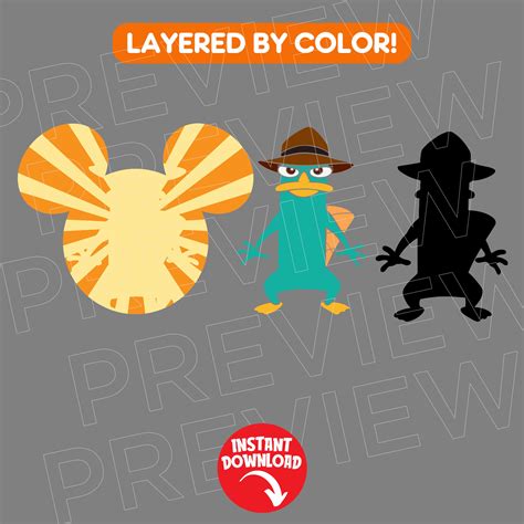 Perry The Platypus Svg Phineas And Ferb Svg Disneyland Ears Etsy Israel