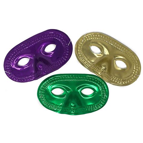 50 Mardi Gras Masks Metallic Masquerade Half Party Masks Bulk