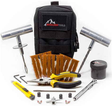 Boulder Tools Kit Riparazione Pneumatici Compatto Con Custodia Molle