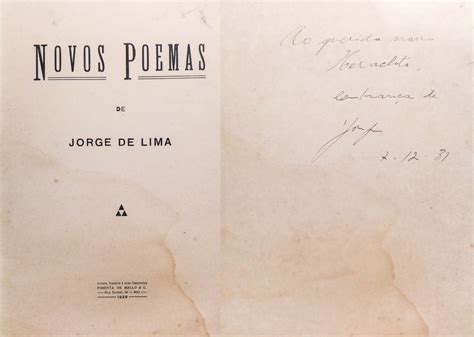 Jorge De Lima Novos Poemas Rio De Janeiro 1929 1a