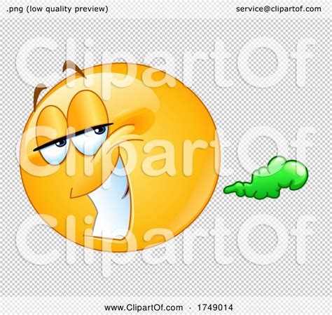 Clipart Of A Farting Yellow Smiley Emoticon Clenching His Teeth And