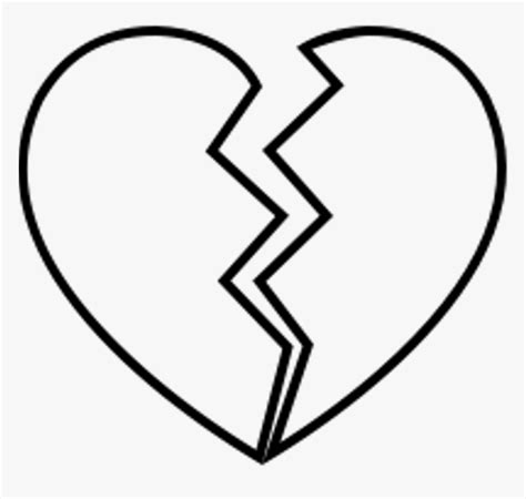 Transparent Dibujar Clipart Broken Heart Clipart Black And White HD