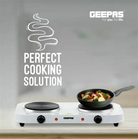 GEEPAS DOUBLE ELECTRIC Hot Plate Portable Table Top Cooker Hob W PicClick UK