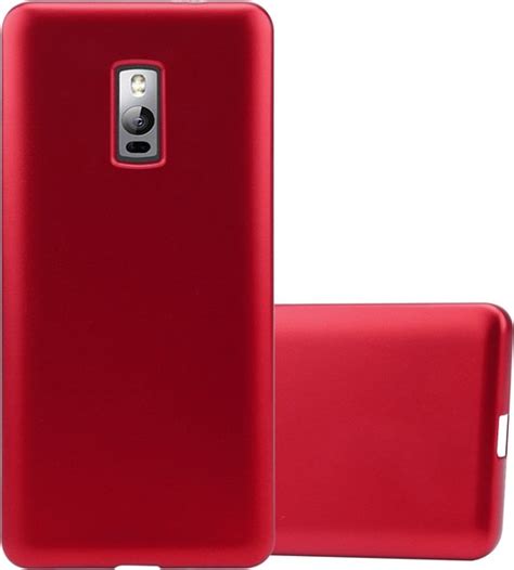 Cadorabo Hoesje Voor Oneplus One In Metallic Rood Beschermhoes