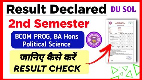 Sol Bcom Prog Ba Hons Political Science Second Semester Result