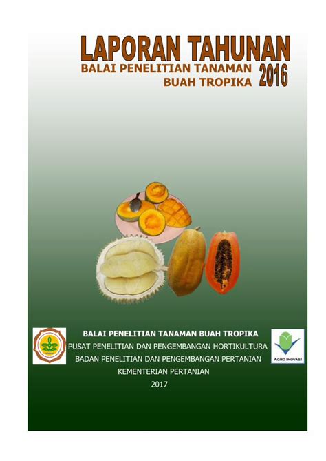 Pdf Balai Penelitian Tanaman Buah Tropika Berbasis Pertanian