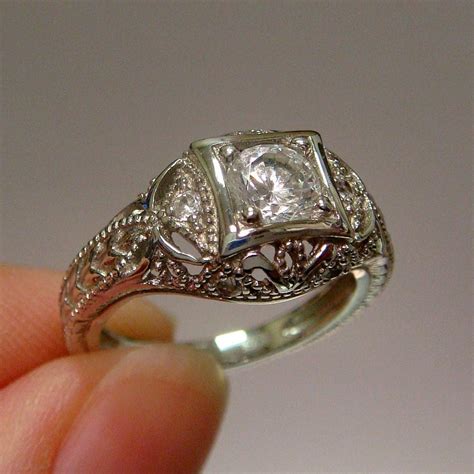 Art Deco Sterling Silver Right Hand Ring Or Engagement