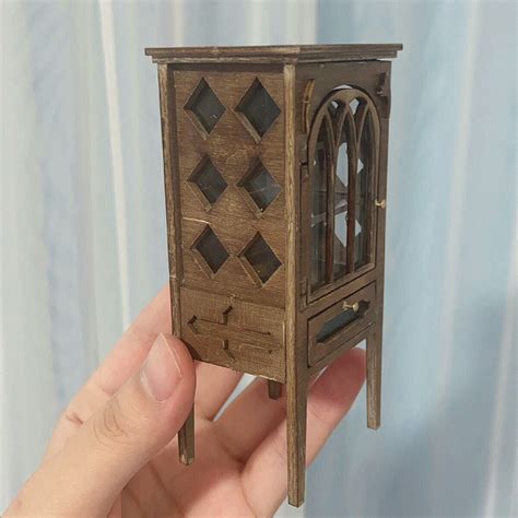 112 Scale Dollhouse Miniatures Diy Furniture Unfinished Victoria Witch Cabinet Ebay