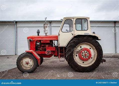 Old Red Russian Tractor Stock Image Image Of Agriculture 242150677