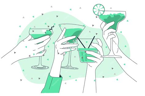 Free Vector Hands Holding Cocktails Concept Illustration