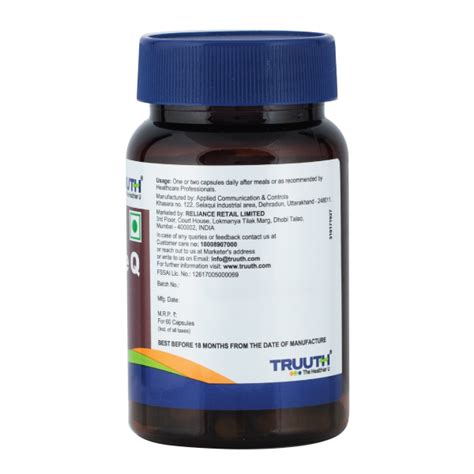 Buy Truuth Coenzyme Q Capsules S Online At Best Price Netmeds