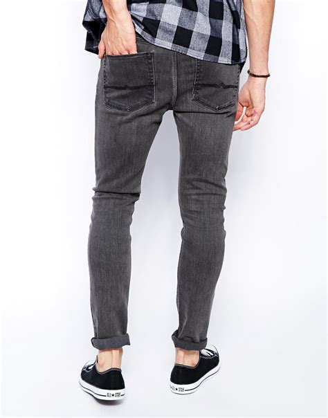 ASOS Denim Super Skinny Jeans In Dark Grey Wash In Gray For Men Lyst