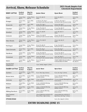 Fillable Online Livestock Entry Forms Fax Email Print Pdffiller