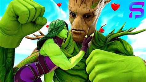 She Hulk S Kiss Turns Groot Into The Hulk Fortnite Short Youtube