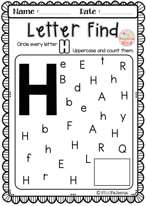 Letter H Activity Sheets