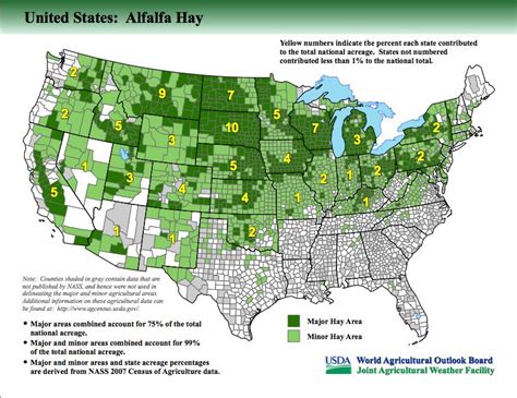 Map Shows Major Alfalfa Producing Areas In The Us Map Illustrated