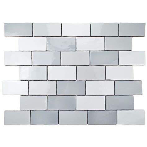 Merola Tile Carreau Mural En Céramique 3 Po X 6 Po Antic Craquelle Gris