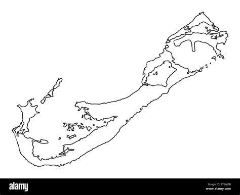 Bermuda Outline Map Isolated On White Background Stock Vector Image