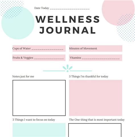 Free Printable Wellness Journal Grassfed Mama Journal Template