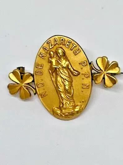 BROCHE MEDAILLE NOTRE Dame De Nazareth Ppn Trefles EUR 10 00 PicClick FR