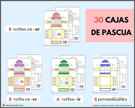 Cajas De Pascua Conjuga Verbos Aprende Conjugaci N Espa Ola