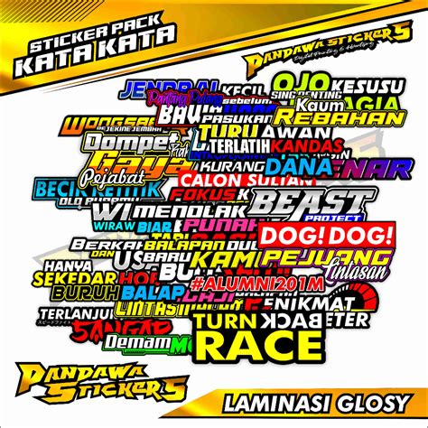 Jual Stiker Pack Kata Kata Racing Stiker Racing Terbaru Stiker