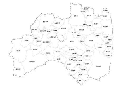 ちずそ 無料地図素材 東北地方市町村名入り白地図