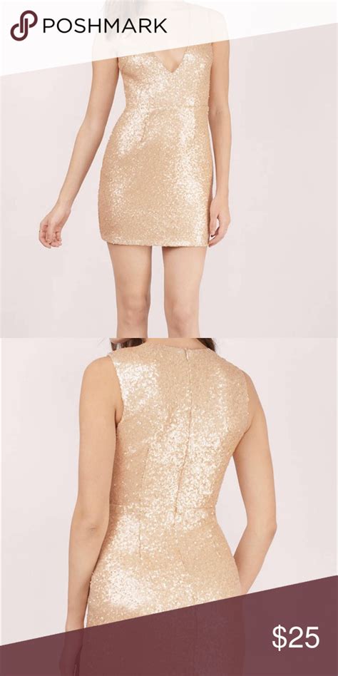 Champagne Blush Sequin Bodycon Dress Nwt Size Small