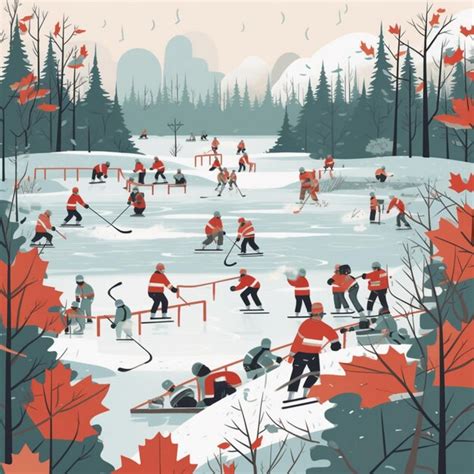 Una Ilustraci N De Jugadores De Hockey En Una Pista Con Las Palabras