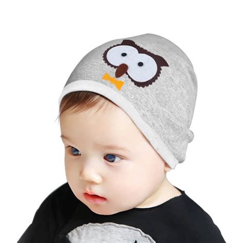 Cotton Owl Print Girls Baby Hat Cute Kids Hats Unisex Beanie Infant