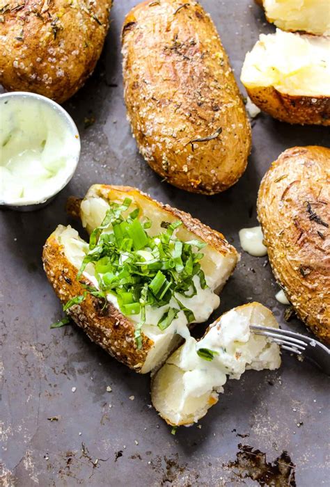 Herby Baked Potatoes With Whipped Feta Layers Of Happiness