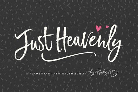 Just Heavenly Brush Font And Extras Script Fonts Creative Market