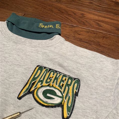 Vintage Green Bay Packers Turtleneck Sweatshirt Depop