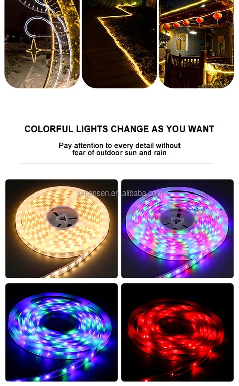 Outdoor Waterproof Solar Led Strip Light Remote Control Rgb Flexible