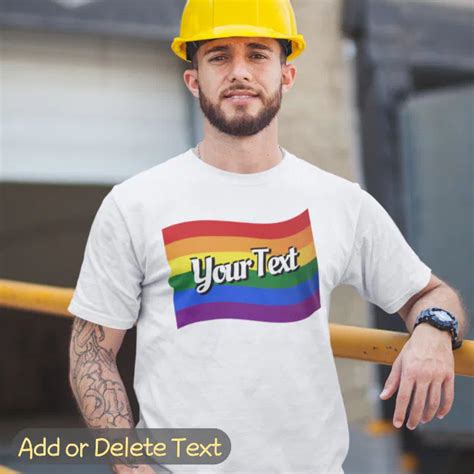 Rainbow Flag Flying Add Your Text Gay Pride Lgbtq T Shirt Zazzle