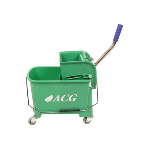 Ведро уборочное ACG на колесах 20л с отжимом двойное зеленое 1026820 ...