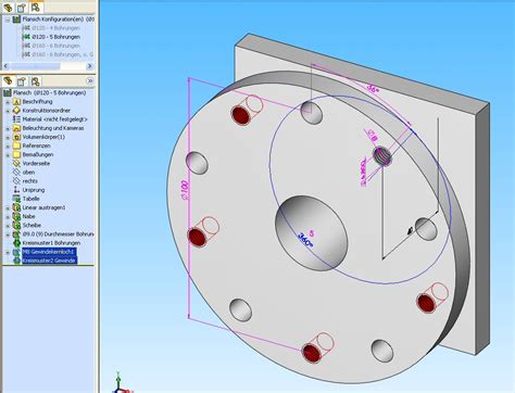 SAE Flansche Oder Bohrungsassistent Tabellengesteuert DS SolidWorks