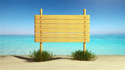 Wooden Sign On The Beach Stock Illustration Illustration Of Coast