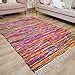 Amazon RAJRANG BRINGING RAJASTHAN TO YOU Reversible Chindi Rug 4x6