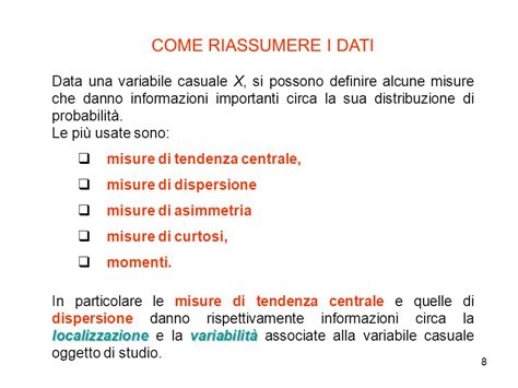 Unità 2 Distribuzioni di probabilità Misure di localizzazione Misure di