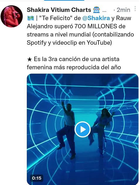 Shakira la primera mujer latina con sencillos de cuatro décadas con más de millones de
