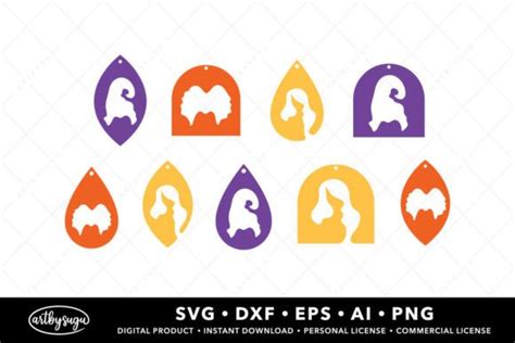 Hocus Pocus Earrings Svg Halloween Svg Graphic By Artbysugu · Creative