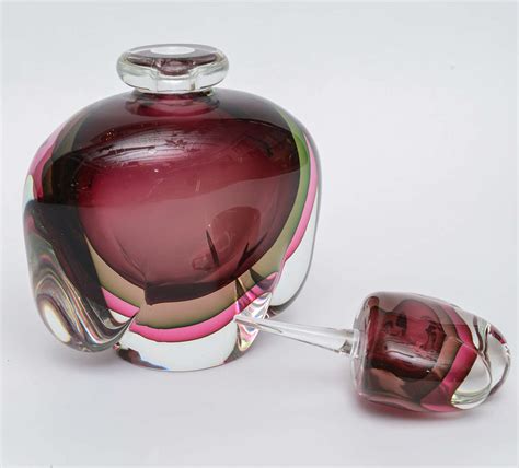 Large Sommerso Murano Glass Perfume Bottle At 1stdibs