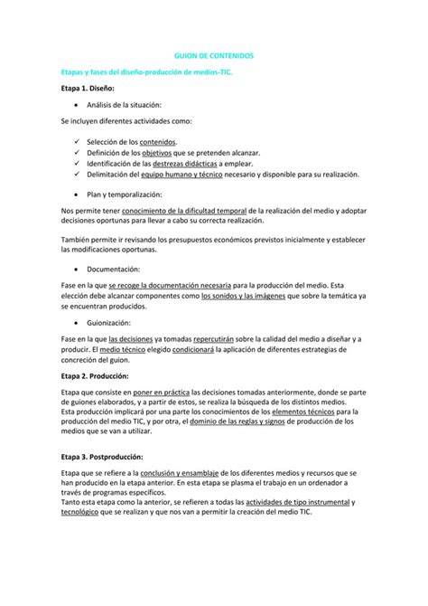 Guion De Contenidos Pdf Descarga Gratuita