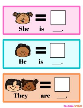 Pronoun Visual Supports By Zillennial Speech Tpt