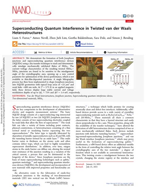 Pdf Superconducting Quantum Interference In Twisted Van Der Waals