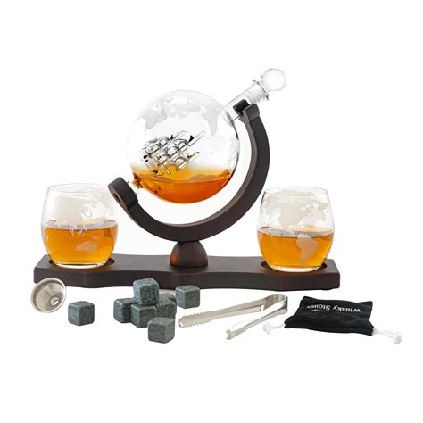 Mua Whiskey Decanter Set With 2 Globe Glasses Unique Ts For Fathers