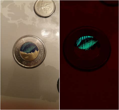 The new Canadian 2 dollar coin (toonie) glows in the dark via /r/mildlyinteresting – daslikes