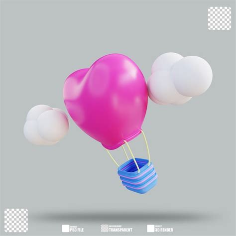 Premium PSD 3d Illustration Hot Air Balloon 2